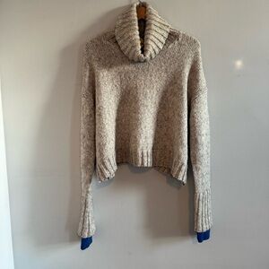 Duffy Heather Gray Luxury Turtleneck Sweater, Size M